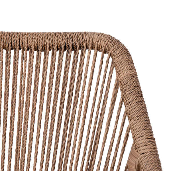 Natural/Ivory |#| Woven Indoor/Outdoor Stacking Club Chair in Natural - Ivory Cushions