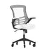 Kelista Mid-Back Swivel Ergonomic Task Office Chair with Flip-Up Arms and Transparent Roller Wheels