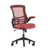 Kelista Mid-Back Swivel Ergonomic Task Office Chair with Flip-Up Arms and Transparent Roller Wheels