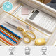Set of 3 Plastic Stacking Desk Drawer Organizers with Gold Trim - 12 x 6