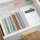 Set of 5 Plastic Stacking Office Desk Drawer Organizers with Gold Trim