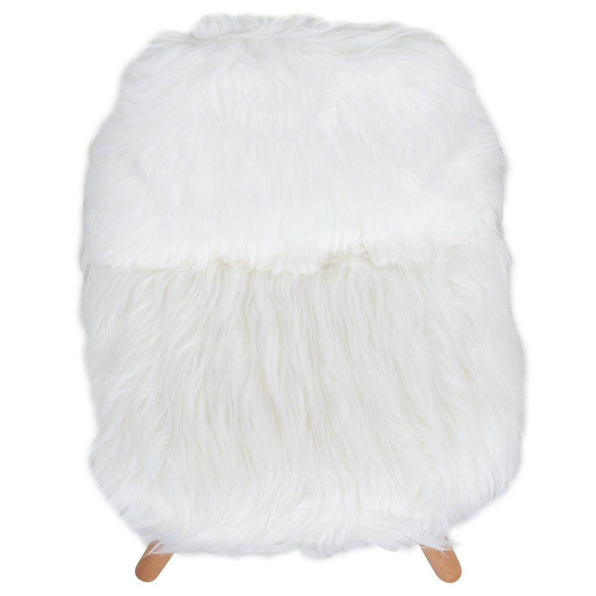 White |#| Kids Shaggy Dog White Accent Chair - Desk Chair - Playroom Chair