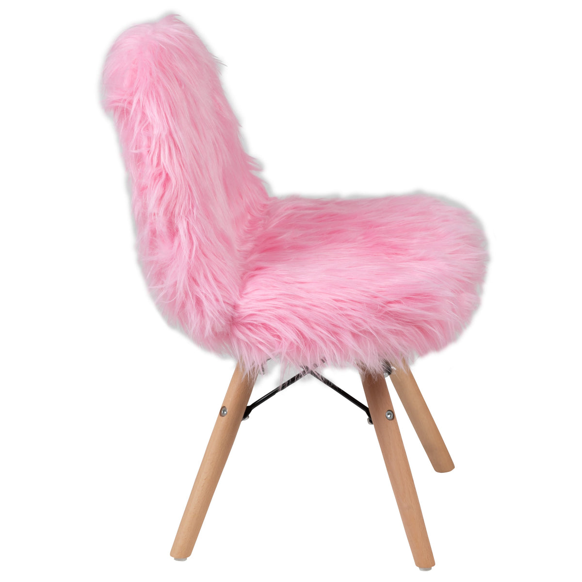 Light Pink |#| Kids Shaggy Dog Light Pink Accent Chair - Desk Chair - Playroom Chair