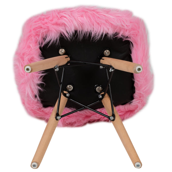 Light Pink |#| Kids Shaggy Dog Light Pink Accent Chair - Desk Chair - Playroom Chair