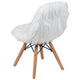 White |#| Kids Shaggy Dog White Accent Chair - Desk Chair - Playroom Chair