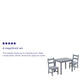 Gray |#| Kids 3 Piece Solid Hardwood Table and Chair Set for Playroom, Kitchen - Gray