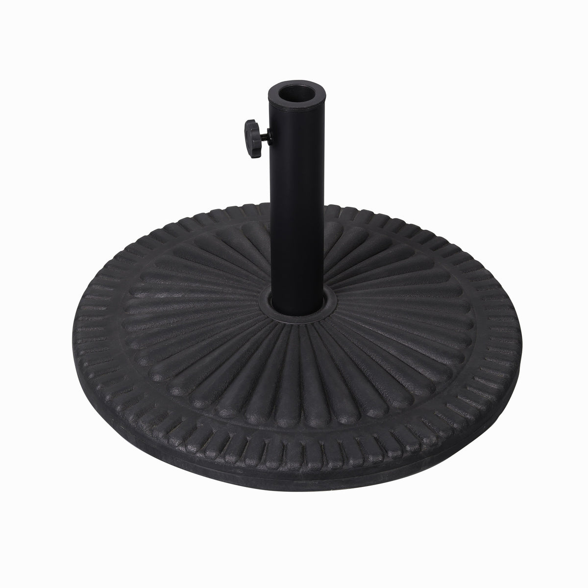 Black |#| Sunburst 19.25" Diameter Weatherproof Universal Cement Umbrella Base - Bronze