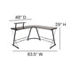 Black Top/Black Frame |#| L-Shaped Computer Black Desk, Gaming Desk, Home Office Desk, Black Frame