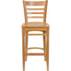 Natural Wood Seat/Natural Wood Frame |#| Ladder Back Natural Wood Restaurant Barstool