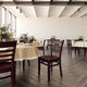 Mahogany Wood Seat/Mahogany Wood Frame |#| Ladder Back Mahogany Wood Restaurant Chair