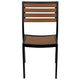 Teak |#| Outdoor Faux Teak Side Chair with Poly Slats - Teak Patio Chair