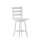 White Wash |#| Commercial Wooden Swivel Counter Height Stool in Antique White Wash