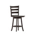 Liesel Commercial Grade Wooden Classic Ladderback Swivel Counter Height Barstool with Solid Wood Seat