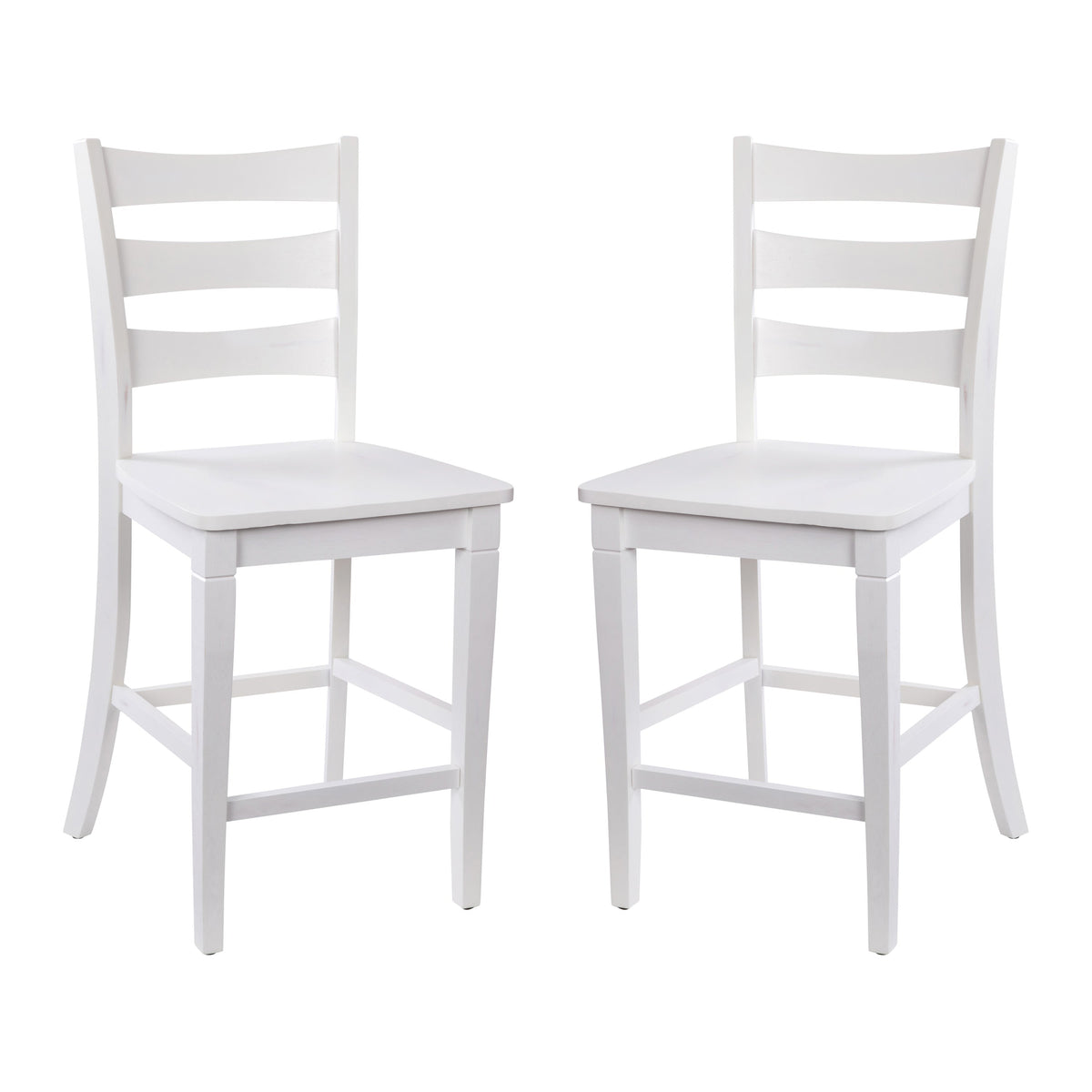 White Wash |#| Commercial Grade Wooden Counter Height Stool in Antique White Wash, Set of 2