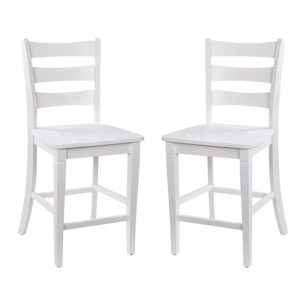 White Wash |#| Commercial Grade Wooden Counter Height Stool in Antique White Wash, Set of 2