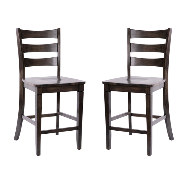 Gray Wash Walnut |#| Commercial Grade Wooden Counter Height Stool in Gray Wash, Set of 2 Walnut