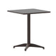 Black |#| Modern 23.5" Square Glass Framed Glass Table with 2 Black Slat Back Chairs