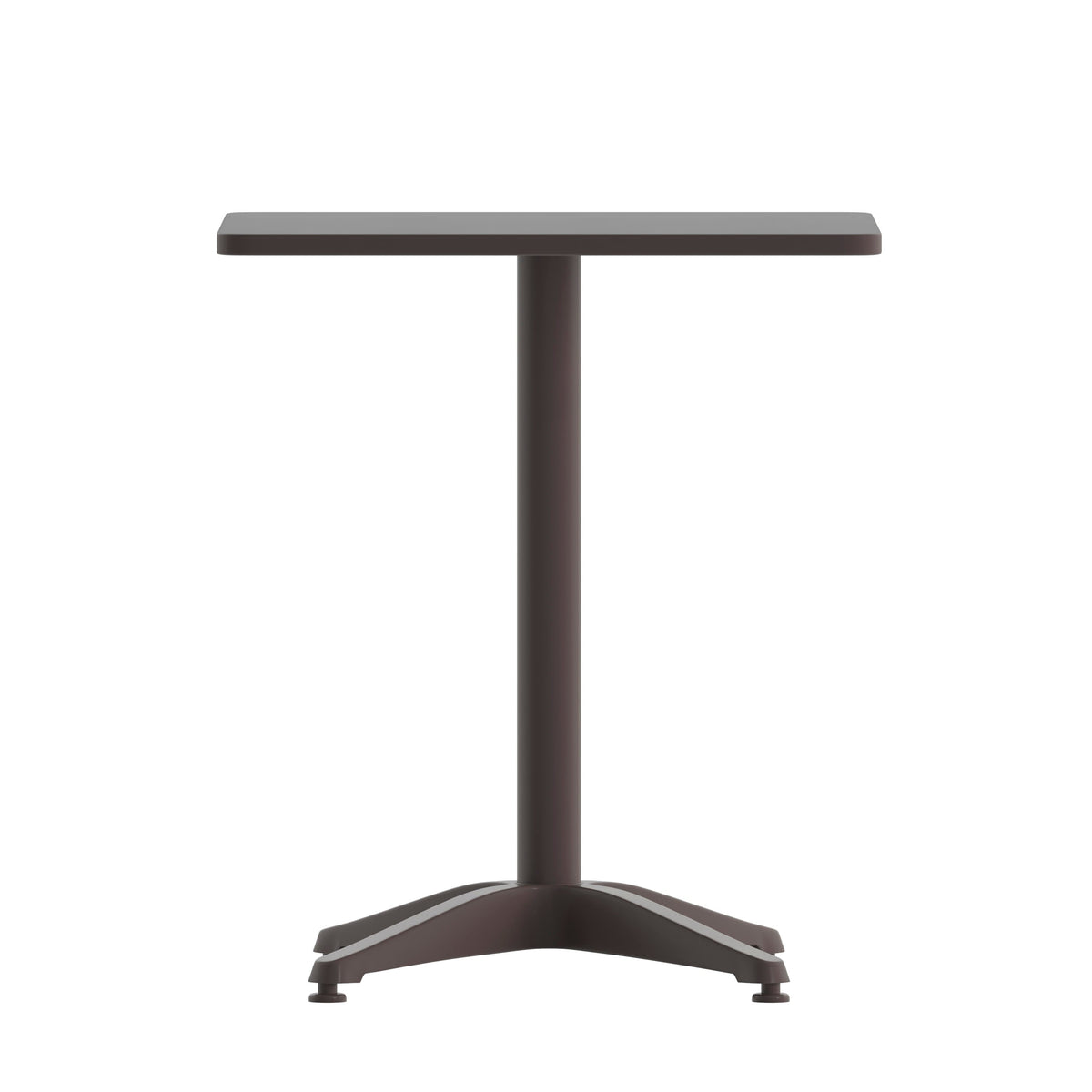 Black |#| Modern 23.5" Square Glass Framed Glass Table with 2 Black Slat Back Chairs
