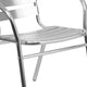 Commercial Aluminum Indoor-Outdoor Stack Chair with Triple Slat Back and Arms