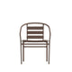 Bronze |#| Bronze Metal Restaurant Stack Chair with Curved Back and Metal Slats