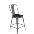 Lincoln 24'' High Indoor Counter Height Stool with Back with Poly Resin Wood Seat