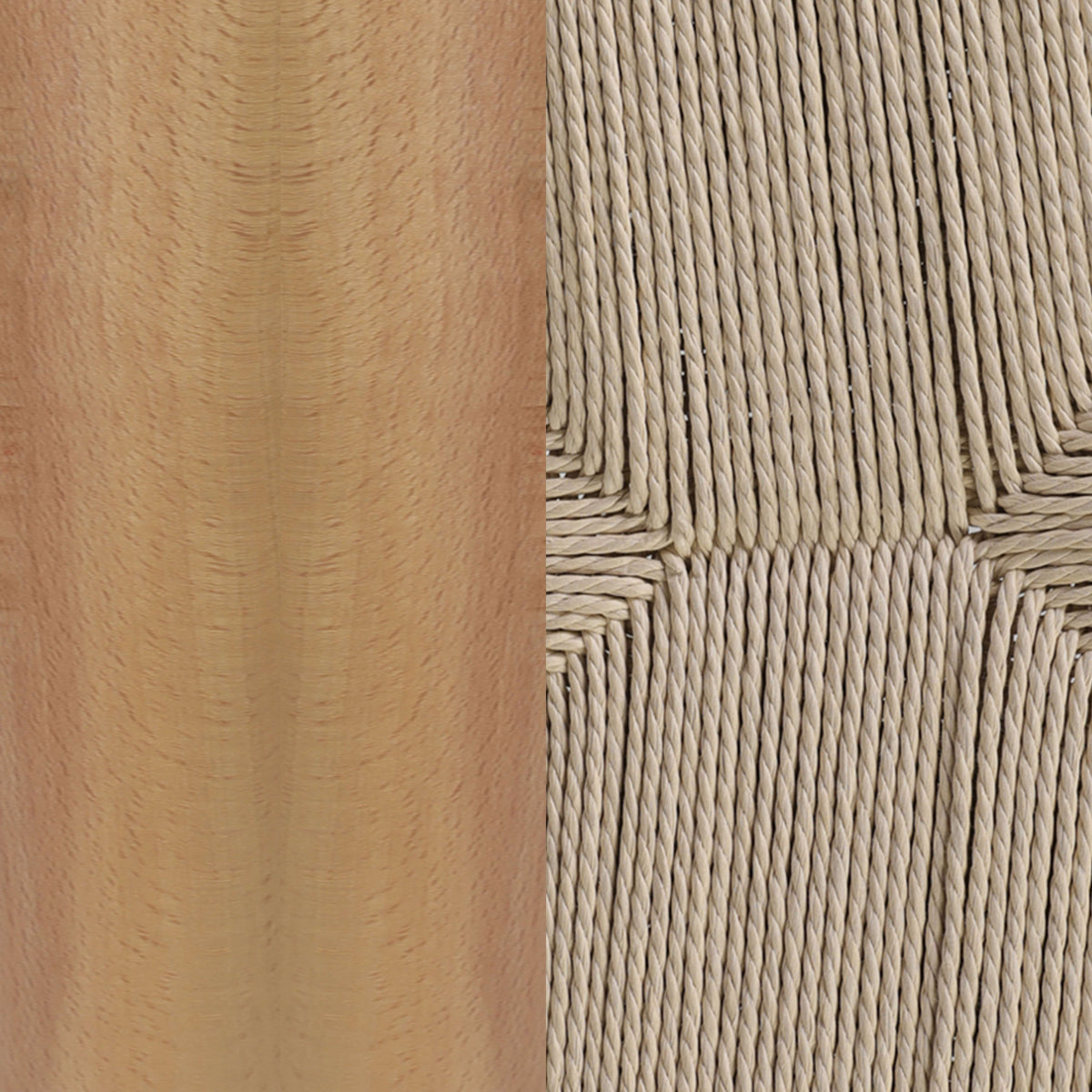 Oak Frame/Natural Seat |#| Commercial Wishbone Style Wood and Kraft Paper Stack Dining Chair in Oak/Natural
