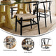 Black Frame/Natural Seat |#| Commercial Wishbone Style Wood and Kraft Paper Stack Dining Chair-Black/Natural