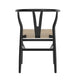 Black Frame/Natural Seat |#| Commercial Wishbone Style Wood and Kraft Paper Stack Dining Chair-Black/Natural