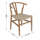 Oak Frame/Natural Seat |#| Commercial Wishbone Style Wood and Kraft Paper Stack Dining Chair in Oak/Natural