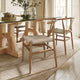 Oak Frame/Natural Seat |#| Commercial Wishbone Style Wood and Kraft Paper Stack Dining Chair in Oak/Natural