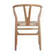 Oak Frame/Natural Seat |#| Commercial Wishbone Style Wood and Kraft Paper Stack Dining Chair in Oak/Natural