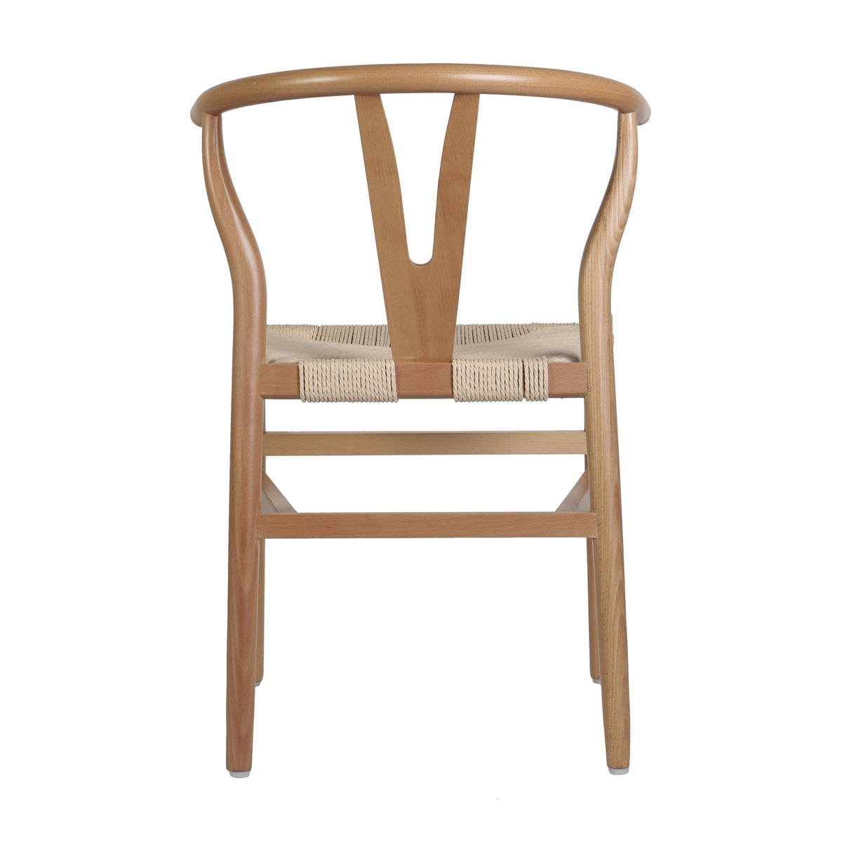 Oak Frame/Natural Seat |#| Commercial Wishbone Style Wood and Kraft Paper Stack Dining Chair in Oak/Natural