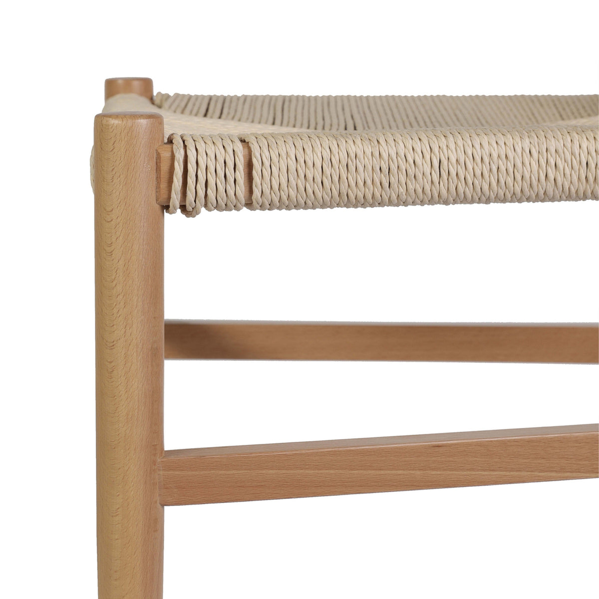 Oak Frame/Natural Seat |#| Commercial Wishbone Style Wood and Kraft Paper Stack Dining Chair in Oak/Natural