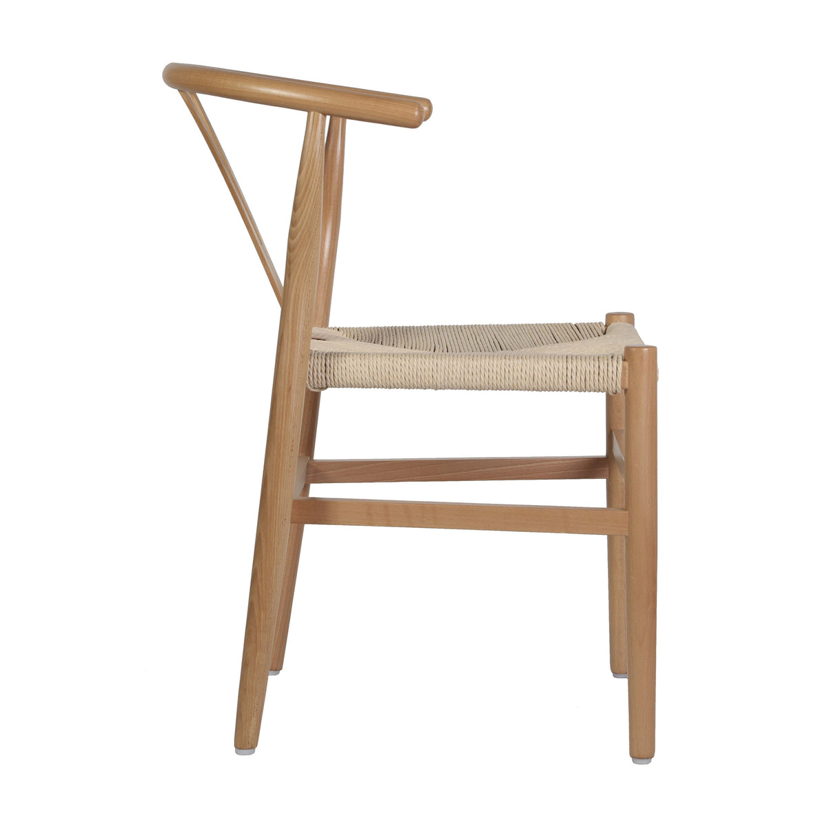 Oak Frame/Natural Seat |#| Commercial Wishbone Style Wood and Kraft Paper Stack Dining Chair in Oak/Natural
