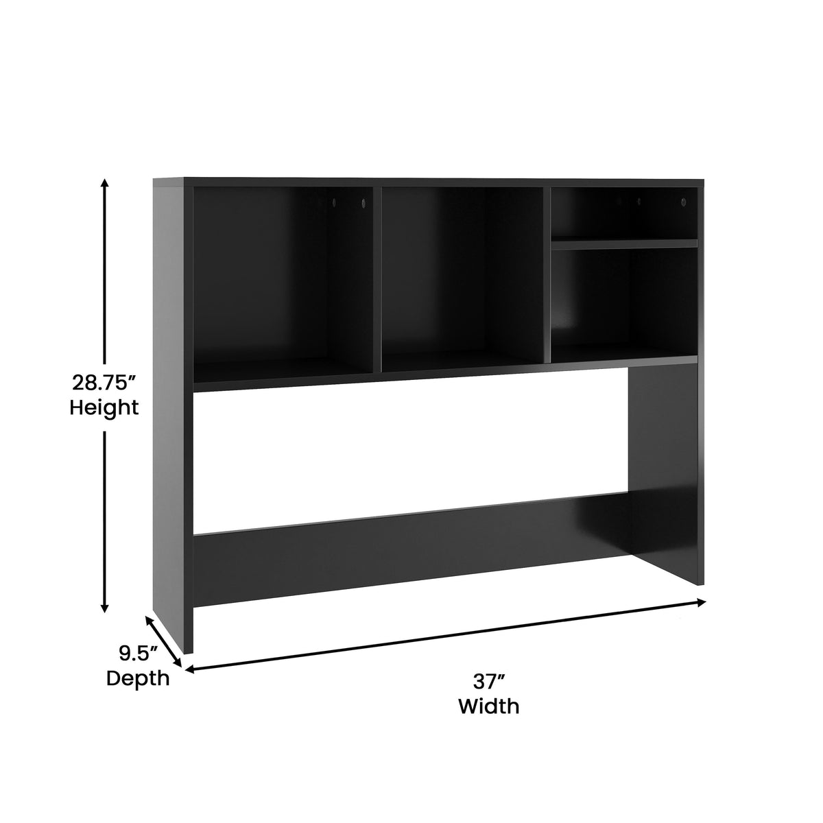 Black |#| Space-Saving Desktop Bookshelf Storage Organizer with Assorted Cubbies in Black