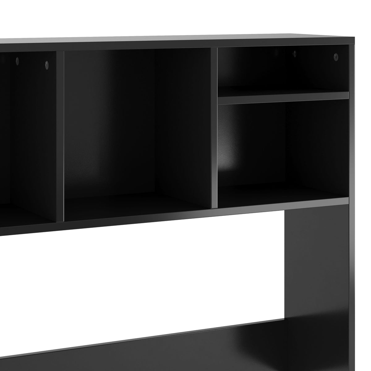 Black |#| Space-Saving Desktop Bookshelf Storage Organizer with Assorted Cubbies in Black