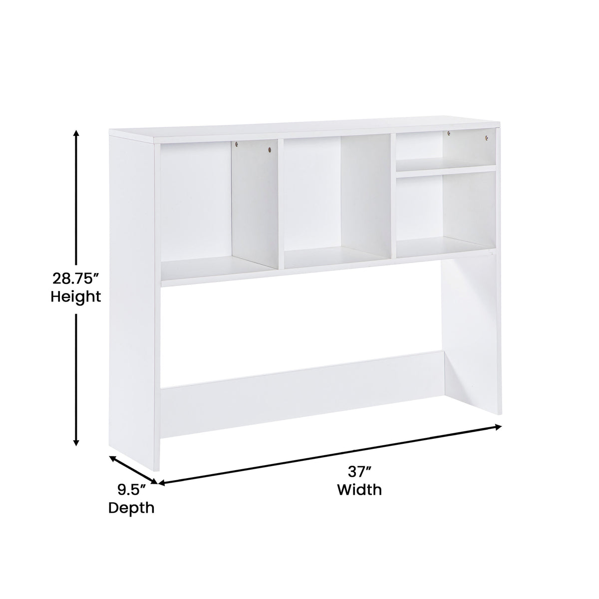 White |#| Space-Saving Desktop Bookshelf Storage Organizer with Assorted Cubbies in White