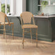 Natural & White/Light Natural Frame |#| All-Weather Commercial Paris Chair with Bamboo Print Metal Frame-Natural/White