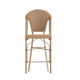 Natural & White/Light Natural Frame |#| All-Weather Commercial Paris Chair with Bamboo Print Metal Frame-Natural/White