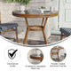 Navy & White Rattan/Natural Frame |#| Indoor/Outdoor Commercial Glass Top French Bistro Table in Navy/White