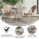Natural & White Rattan/Light Natural Frame |#| Indoor/Outdoor Commercial French Bistro Set with Table and Two Chairs in Nat/Wht