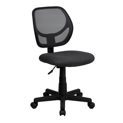 Low Back Mesh Swivel Task Office Chair with Curved Square Back - View 1