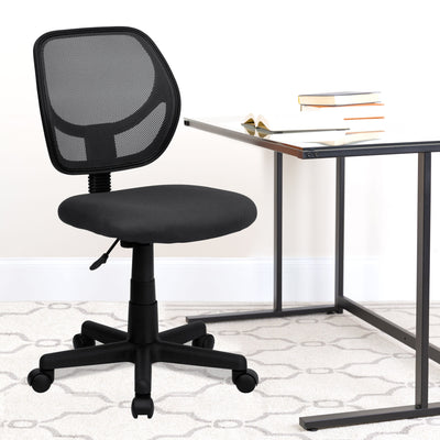 Low Back Mesh Swivel Task Office Chair with Curved Square Back