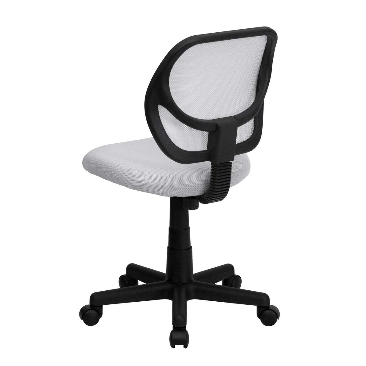 White |#| Low Back White Transparent Mesh Back Adjustable Height Swivel Task Office Chair