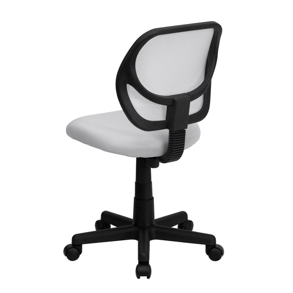 White |#| Low Back White Transparent Mesh Back Adjustable Height Swivel Task Office Chair