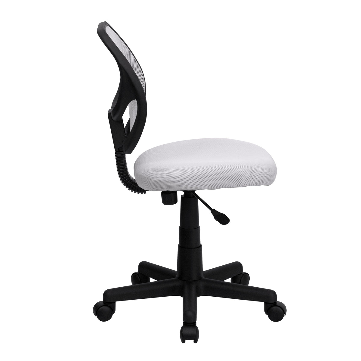 White |#| Low Back White Transparent Mesh Back Adjustable Height Swivel Task Office Chair