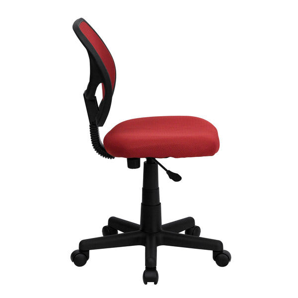 Red |#| Low Back Red Transparent Mesh Back Adjustable Height Swivel Task Office Chair