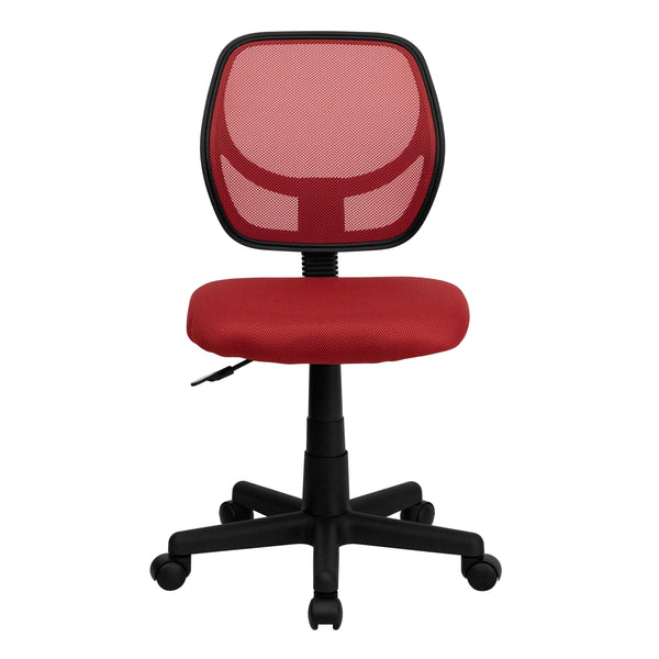 Red |#| Low Back Red Transparent Mesh Back Adjustable Height Swivel Task Office Chair
