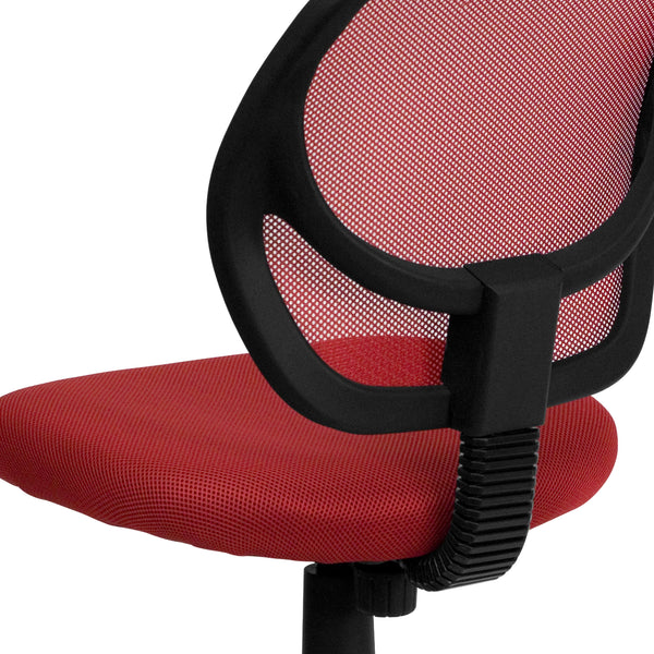 Red |#| Low Back Red Transparent Mesh Back Adjustable Height Swivel Task Office Chair