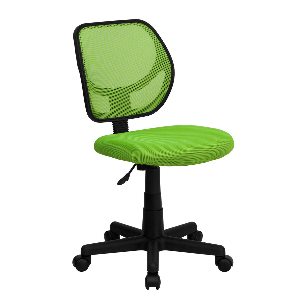 Green |#| Low Back Green Transparent Mesh Back Adjustable Height Swivel Task Office Chair